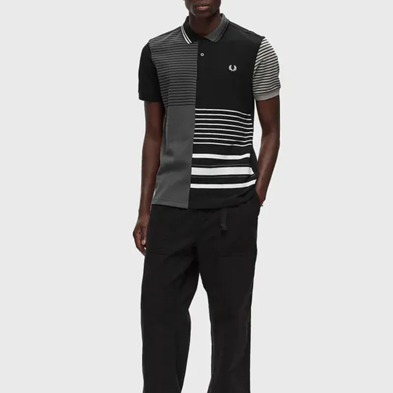 FRED PERRY X Beams Striped Polo Shirt-2