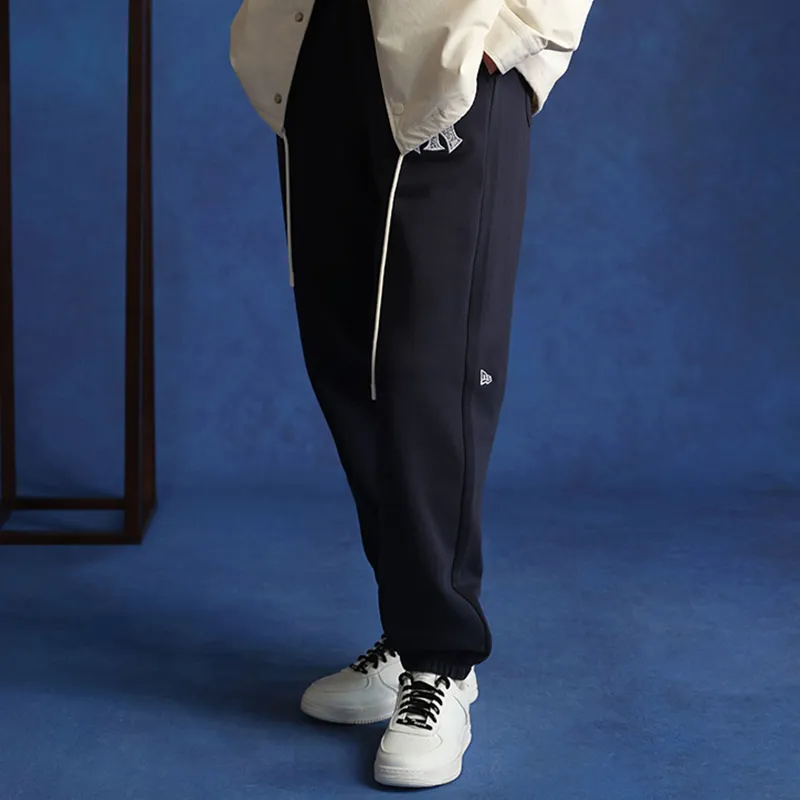New Era Blue And White Porcelain Series Knitted Sweatpants Women's Navy Blue-3