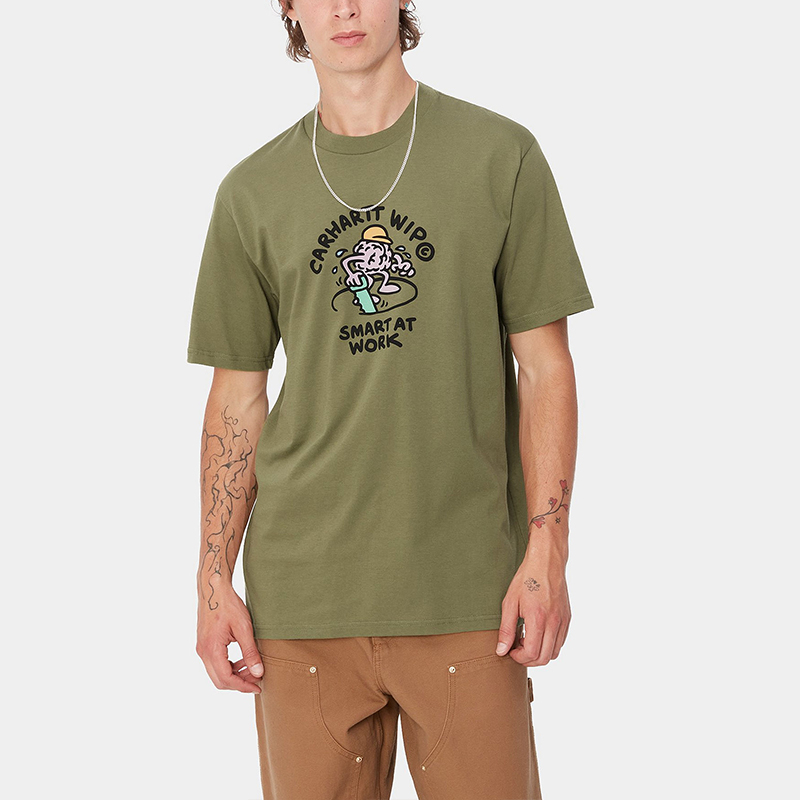 【関税&送料込】Carhartt WIP T-shirts and Polos Green Carhartt WIP Chase Short Sleeved T Shirt Green | Mainline