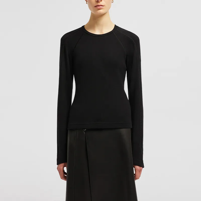 Moncler Raglan Sleeve T Shirt Women's Black-1
