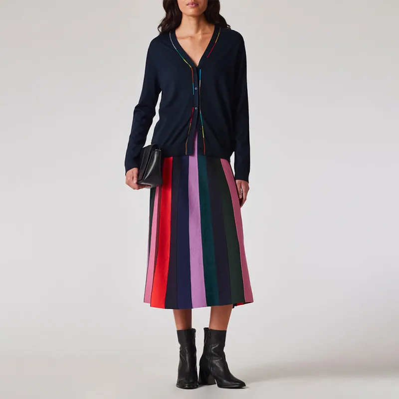 Paul Smith Stripe Knitted Midi Skirt-1
