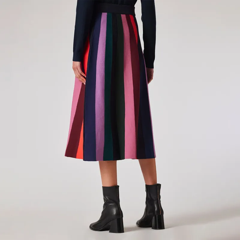 Paul Smith Stripe Knitted Midi Skirt-3