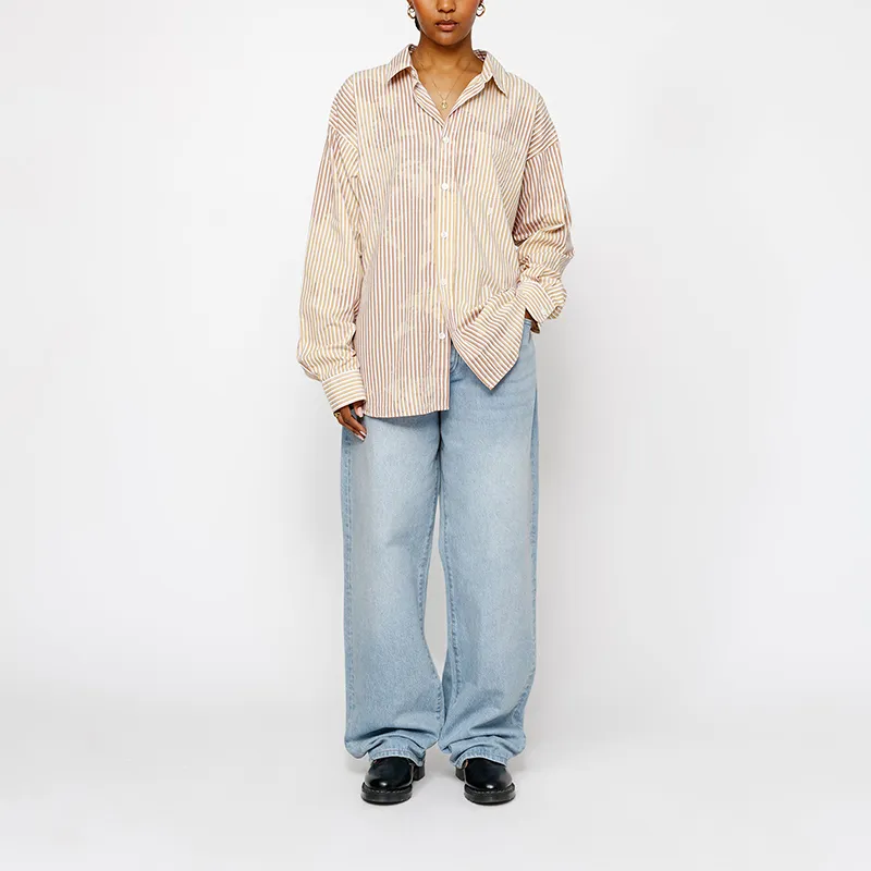 Stussy Classic L/S Shirt Bleached Poplin Shirt-9