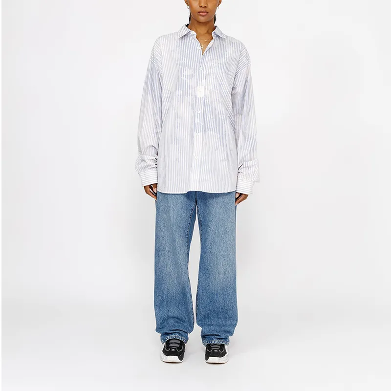 Stussy Classic L/S Shirt Bleached Poplin Shirt-3