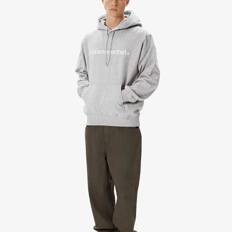 Thisisneverthat FW24 T Logo LT Hoodie Sweatshirt Unisex Heather Gray-2