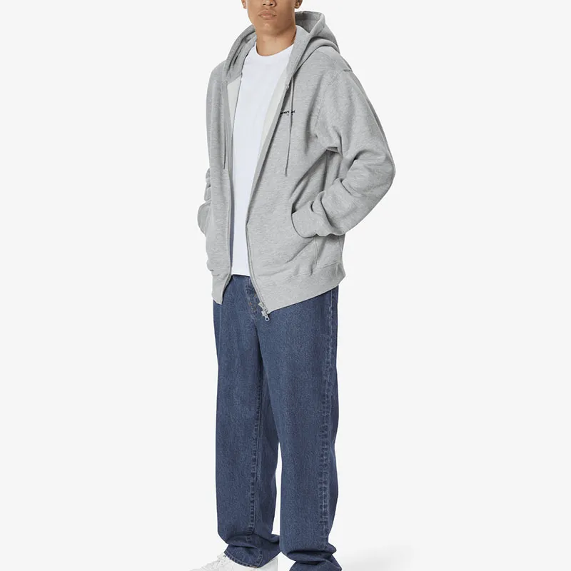 Thisisneverthat FW24 DSN Logo Zip Up Hoodie Sweatshirt Unisex Heather Gray-2