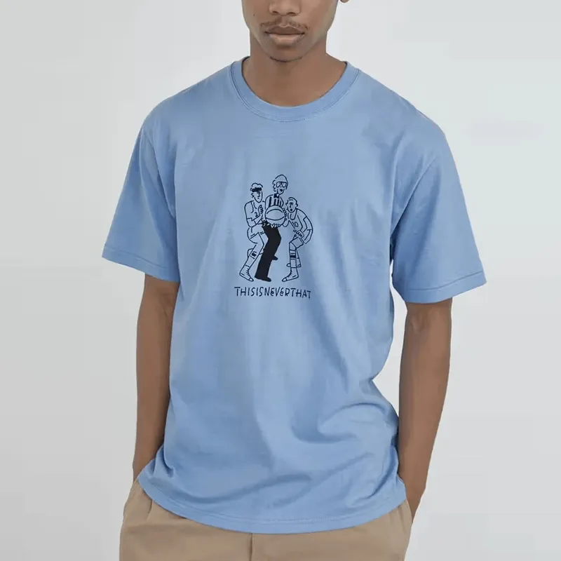 Thisisneverthat Long Field Collaboration T Shirts Unisex Blue-2