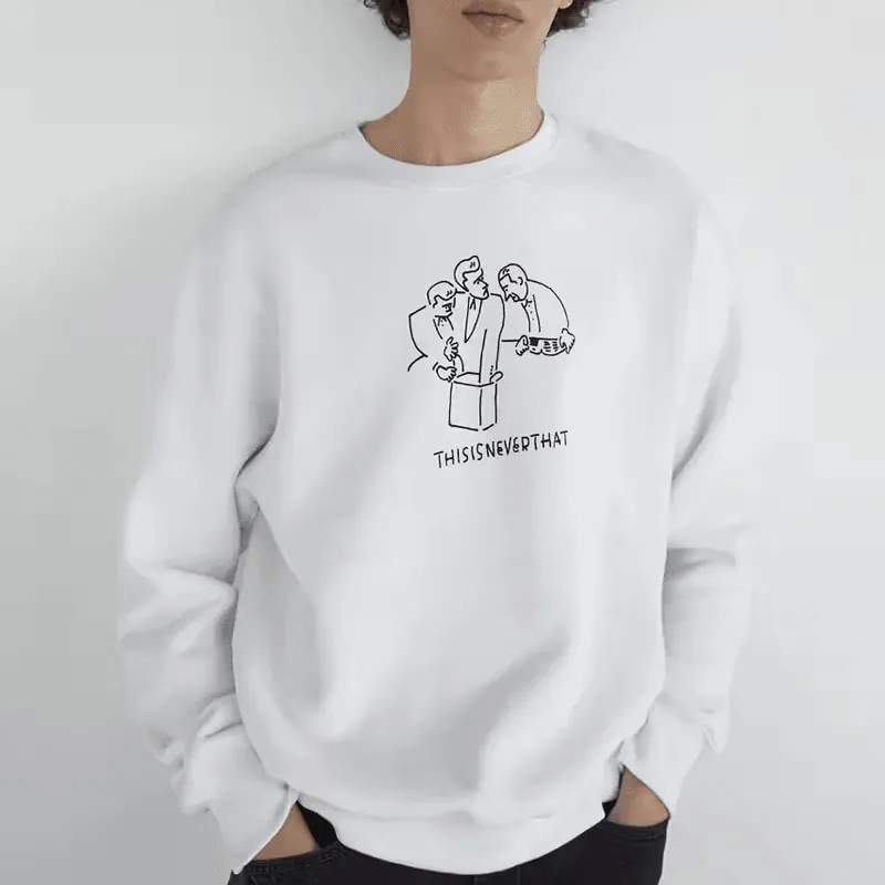 Thisisneverthat Long Field Collaboration Sweatshirts Unisex White-2