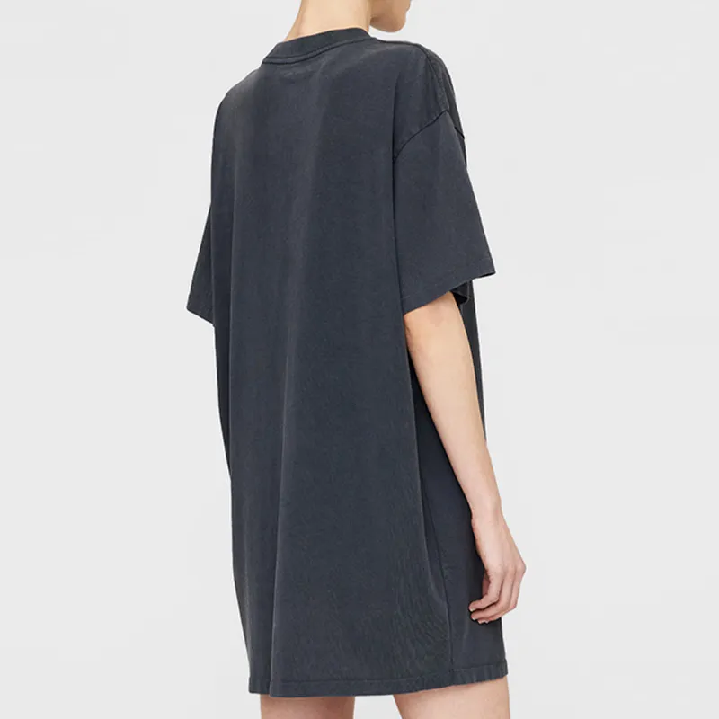Anine Bing Beth Logo appliqué Cotton Minidress-3