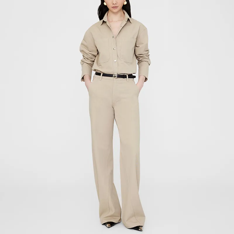 Anine Bing Briley Curved seam Twill Trousers-4
