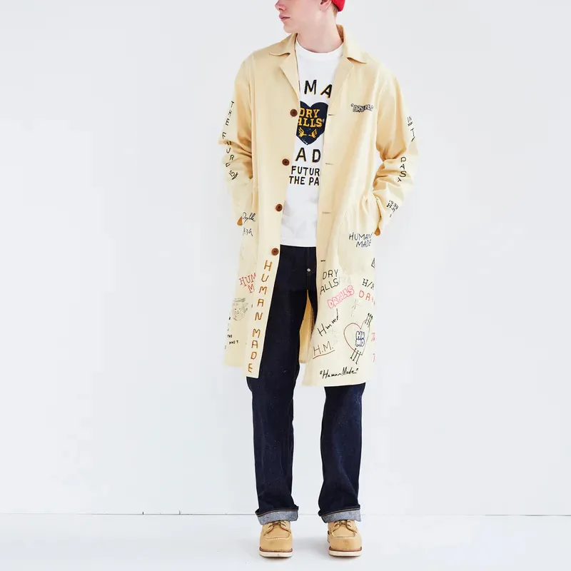 HUMAN MADE Trench Coats Unisex Light Umber-3