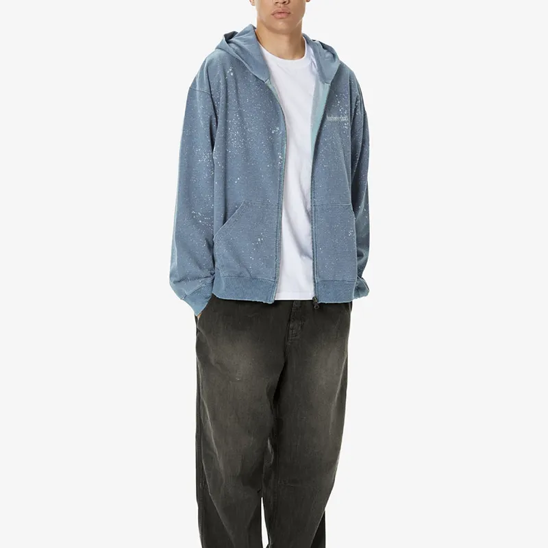 Thisisneverthat Indigo Dyed Zip Up Hoodie-2