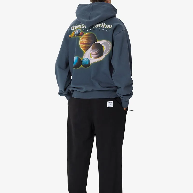 Thisisneverthat FW24 FW24 Solar System Hoodie Sweatshirt Unisex Deep Aqua Blue-3