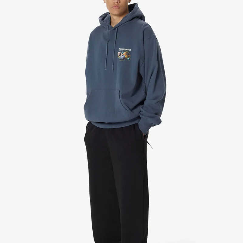Thisisneverthat FW24 FW24 Solar System Hoodie Sweatshirt Unisex Deep Aqua Blue-2