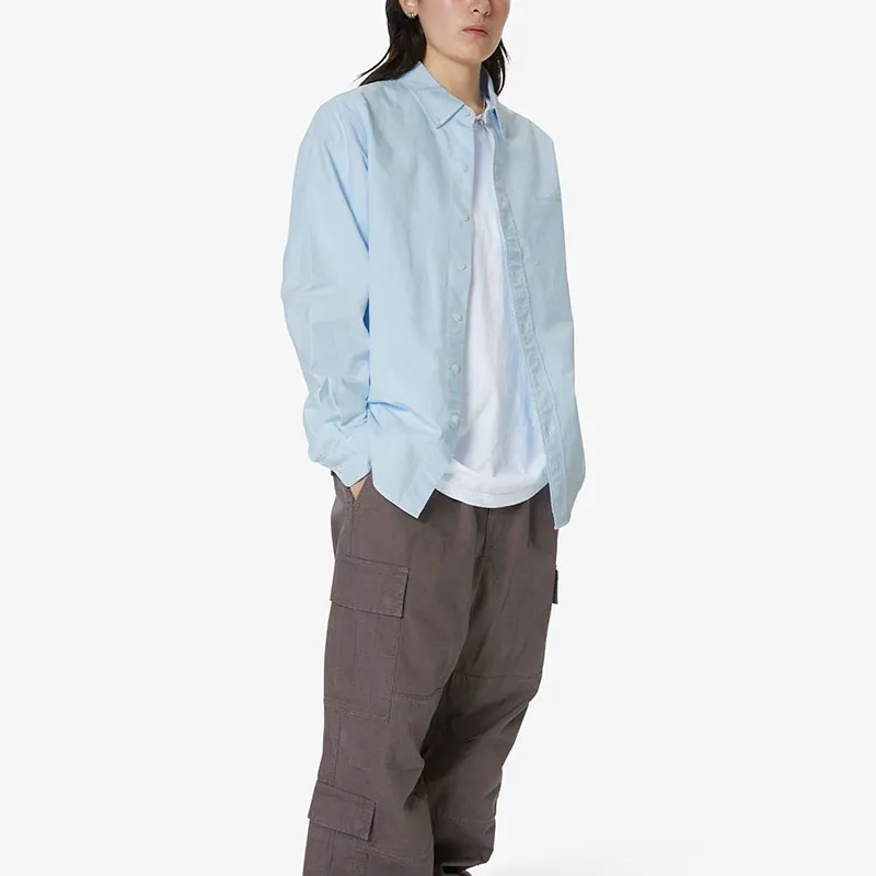 Thisisneverthat FW24 FW24 Overdyed T Logo Oxford Shirt Shirt Unisex Blue-2