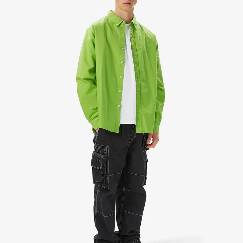 Thisisneverthat FW24 FW24 Overdyed T Logo Oxford Shirt Shirt Unisex Green-2