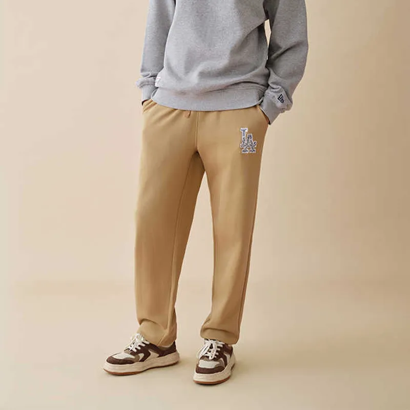 New Era Blue And White Porcelain Series Knitted Sports Pants Unisex Khaki-3