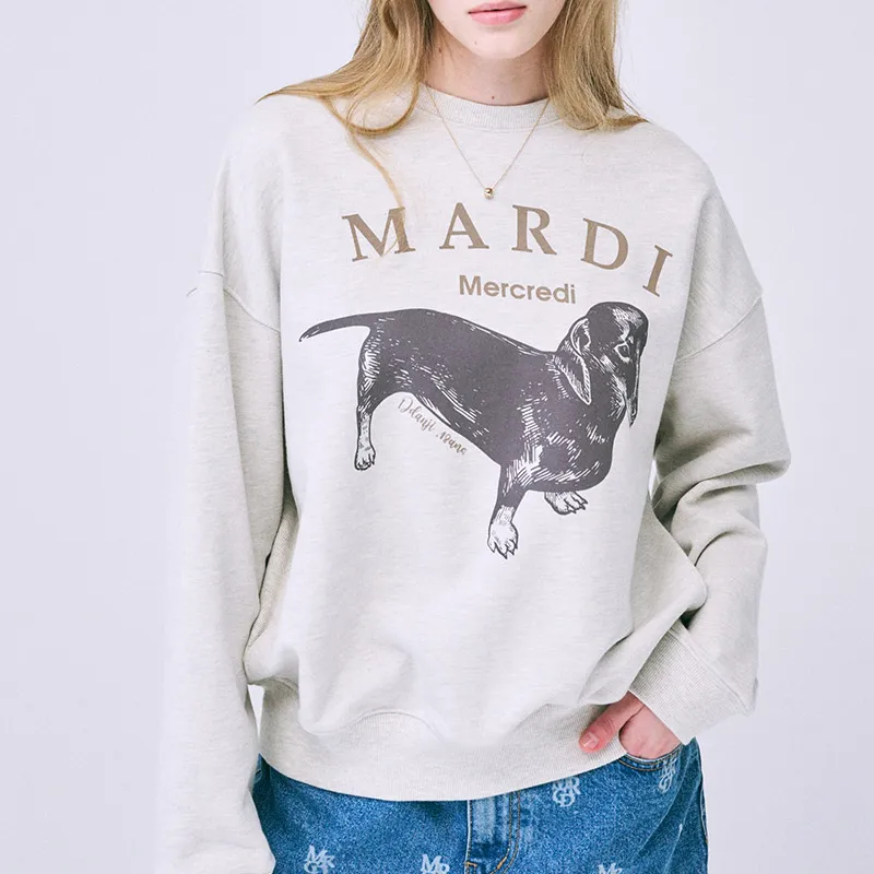 MARDI MERCREDI FW24 SWEATSHIRT DDANJI_OATMEAL BEIGE Sweatshirt Korean Style Women's Oat Beige-4