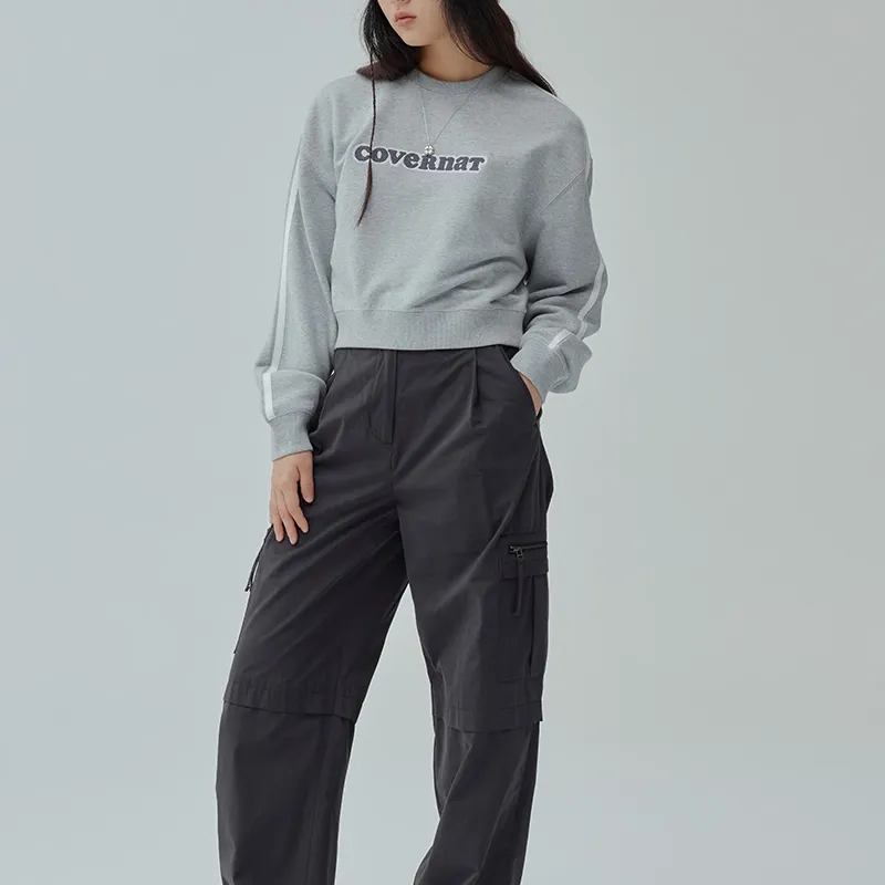 COVERNAT FW24 Sweatshirt Women's Mixed Color Gray-4