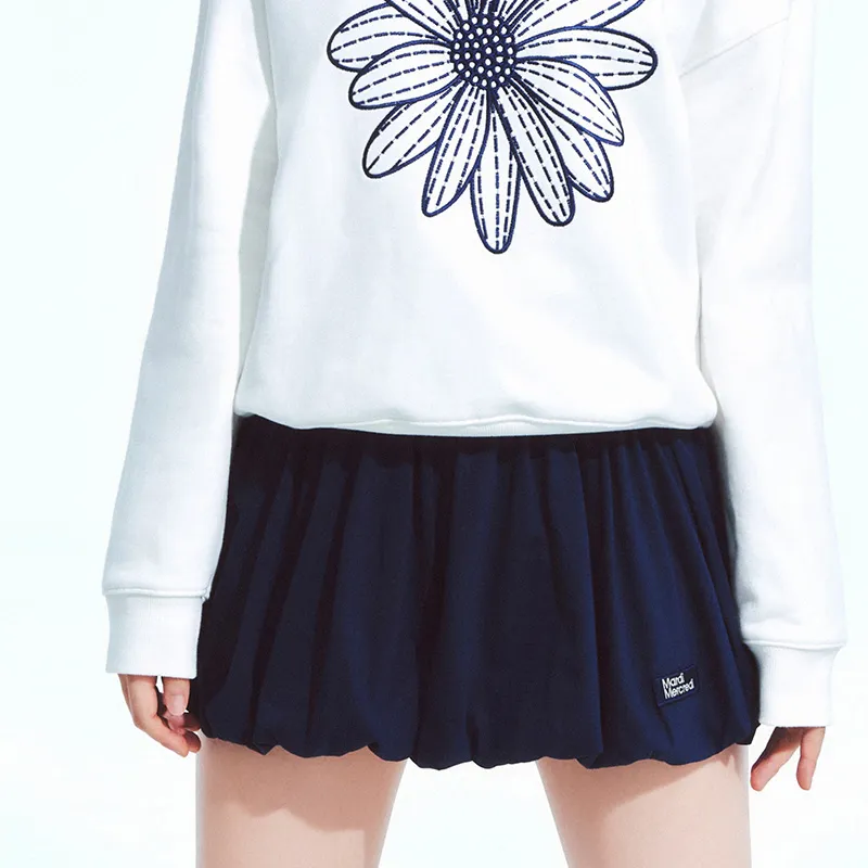 MARDI MERCREDI SS25 VOLUME MINI SKIRT_NAVY Casual Short Skirts Korean Style Women's Marine Blue-4