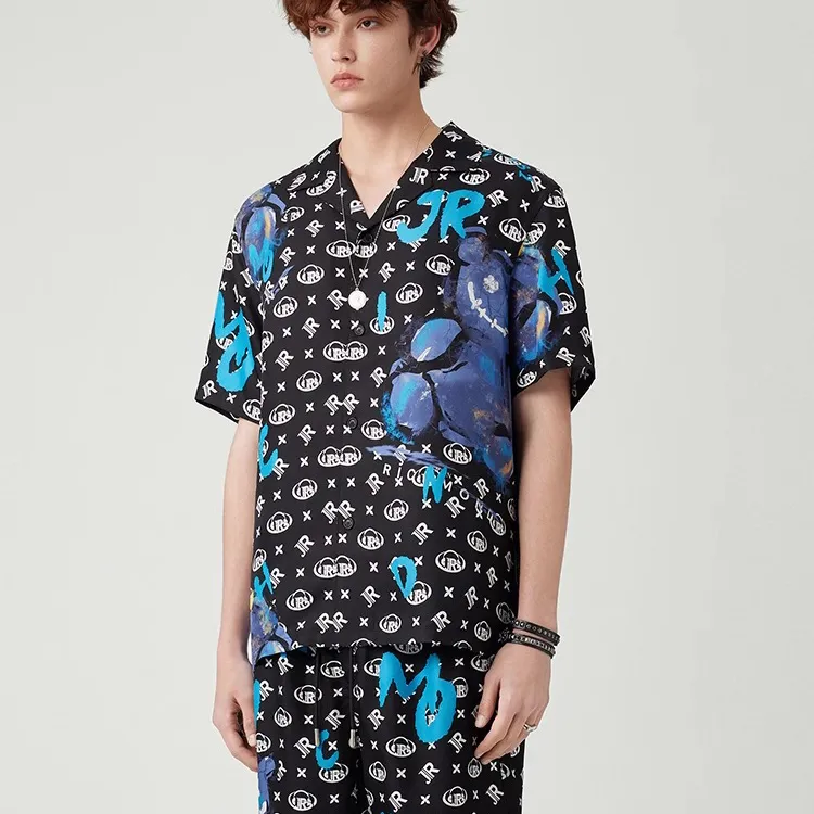 JOHN RICHMOND SS25 Shirt Men's Black Letter-2
