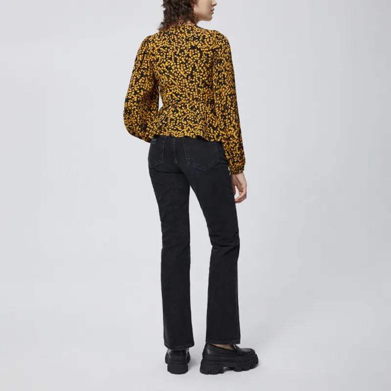 GANNI Shirt Women's Black/Yellow-2