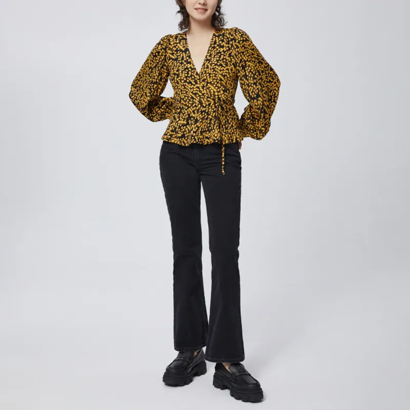 GANNI Shirt Women's Black/Yellow-1