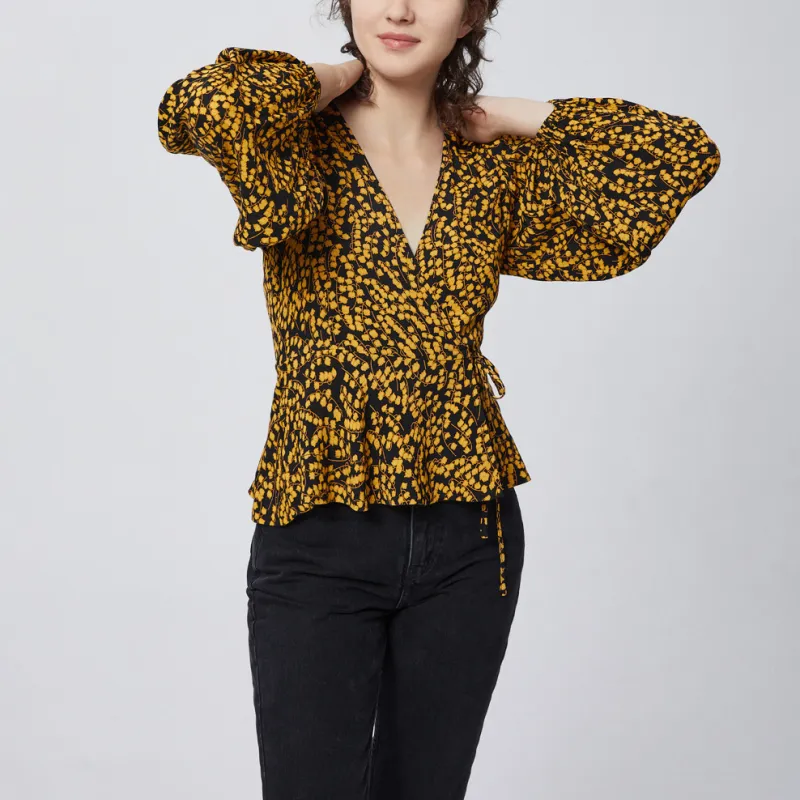 GANNI Shirt Women's Black/Yellow-5