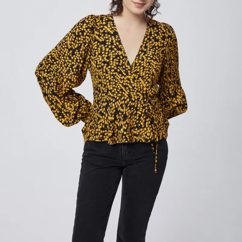 GANNI Shirt Women's Black/Yellow-3