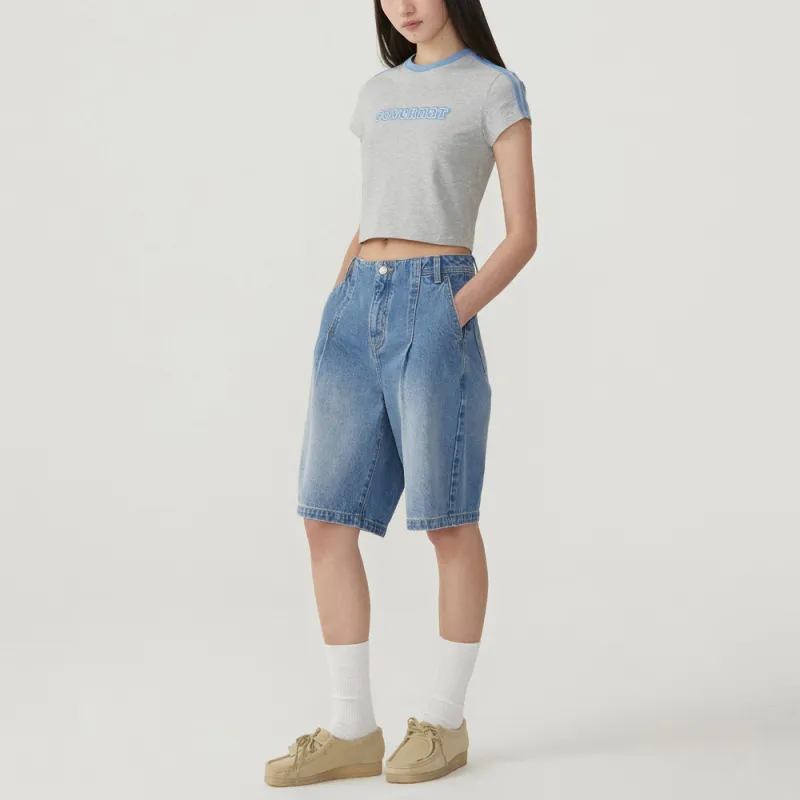 COVERNAT SS25 Denim Shorts Women's Blue-4