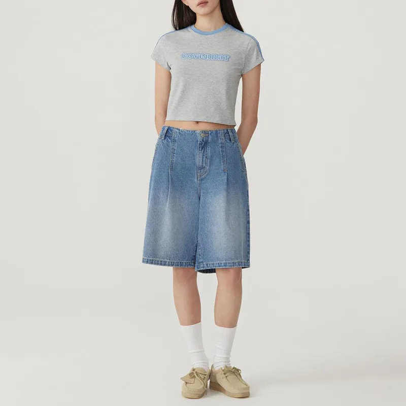 COVERNAT SS25 Denim Shorts Women's Blue-3