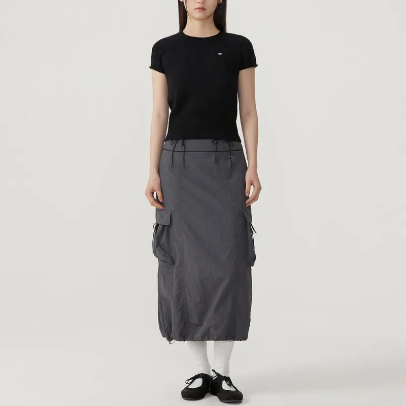 COVERNAT SS25 Casual Long Skirt Women's Charcoal Gray-2