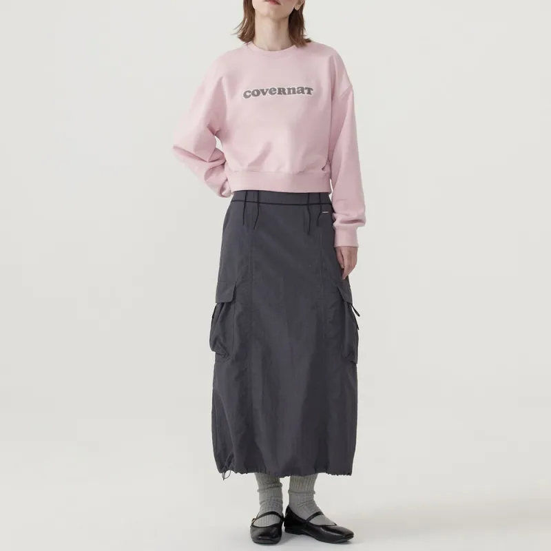COVERNAT SS25 Casual Long Skirt Women's Charcoal Gray-5
