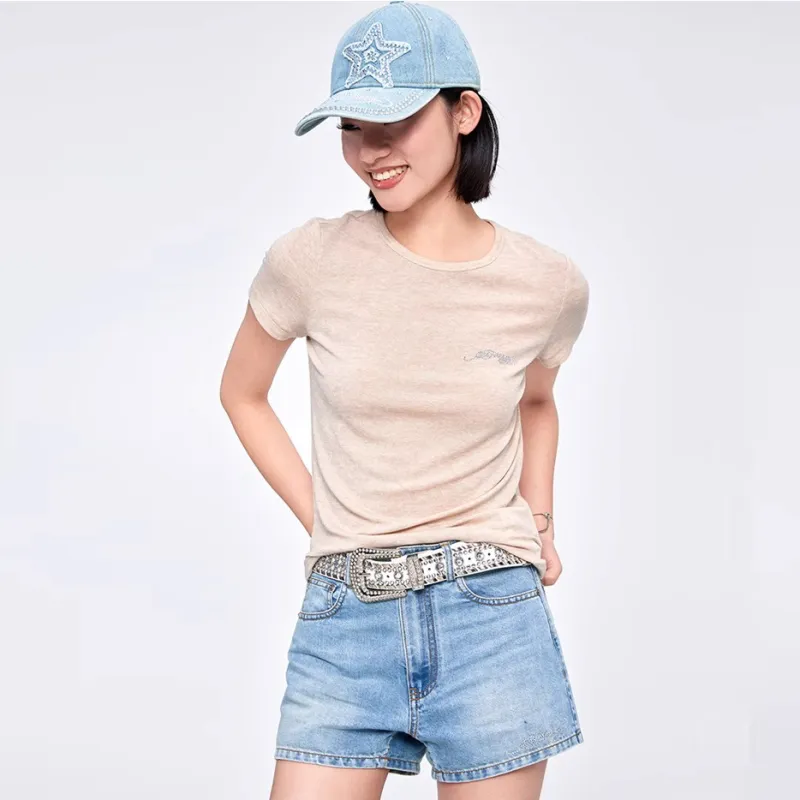 Ed Hardy SS25 T Shirt Women's Almond-2