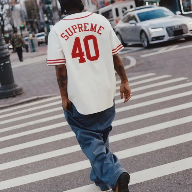 Supreme 40 Acres Twill Baseball Jersey-5