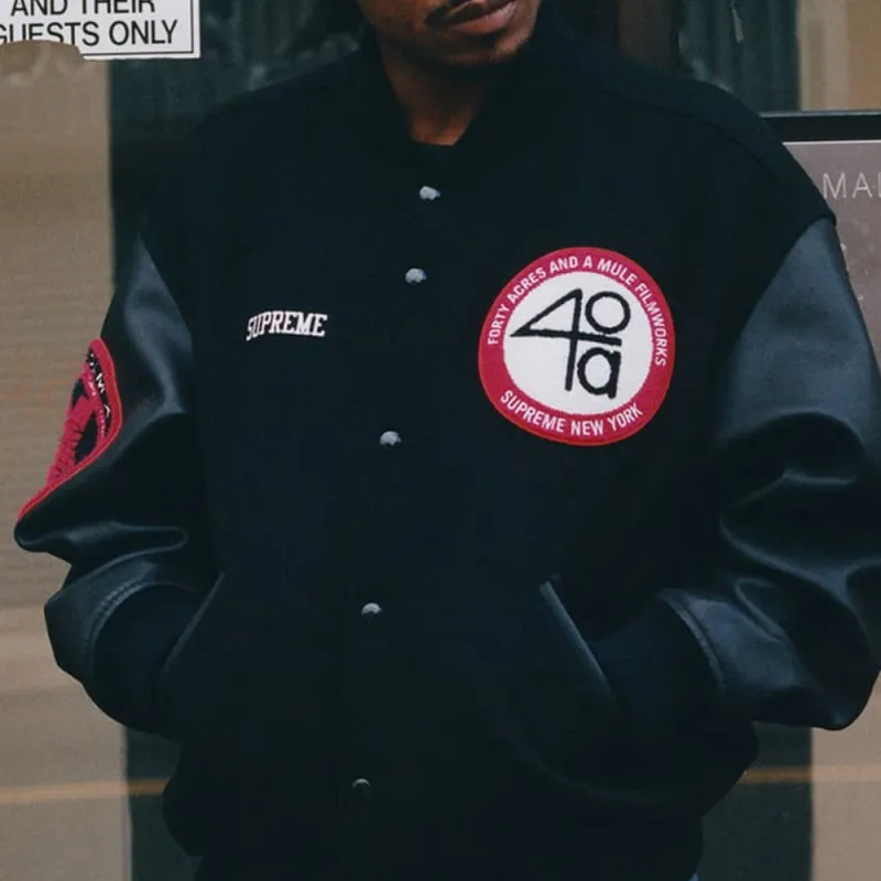 Supreme 40 Acres Malcolm X Varsity Jacket-4