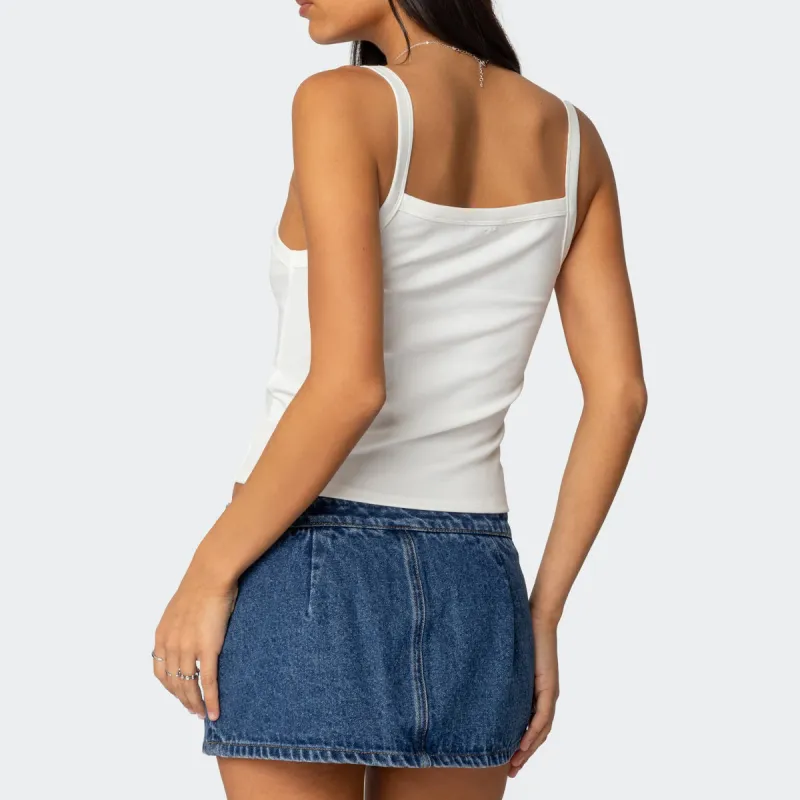 Edikted Tank Tops Women's White-2