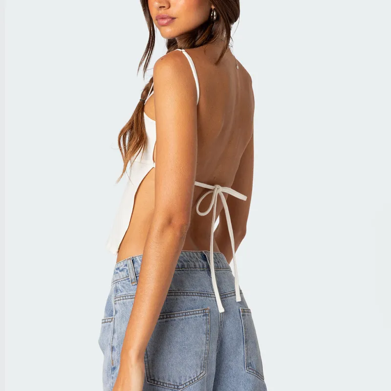 Edikted Tank Tops Women's White-3