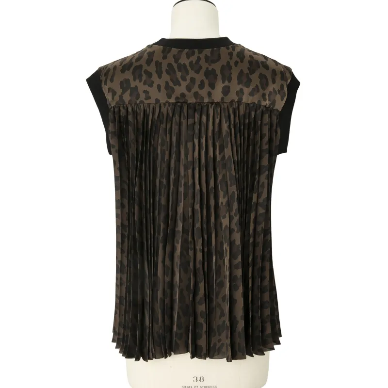 Sacai T Shirts Women's Brown/Black-1