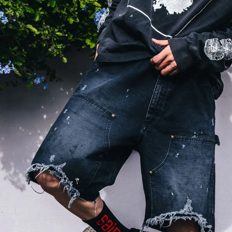 SAINT Mxxxxx SS25 Denim Shorts Unisex-3