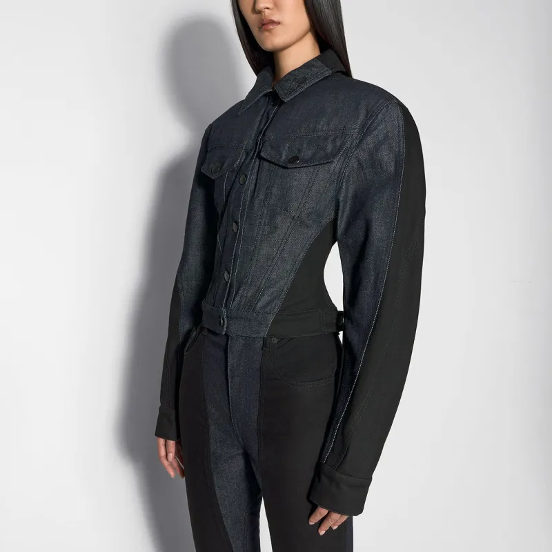 Mugler Colour block Denim Jacket-2