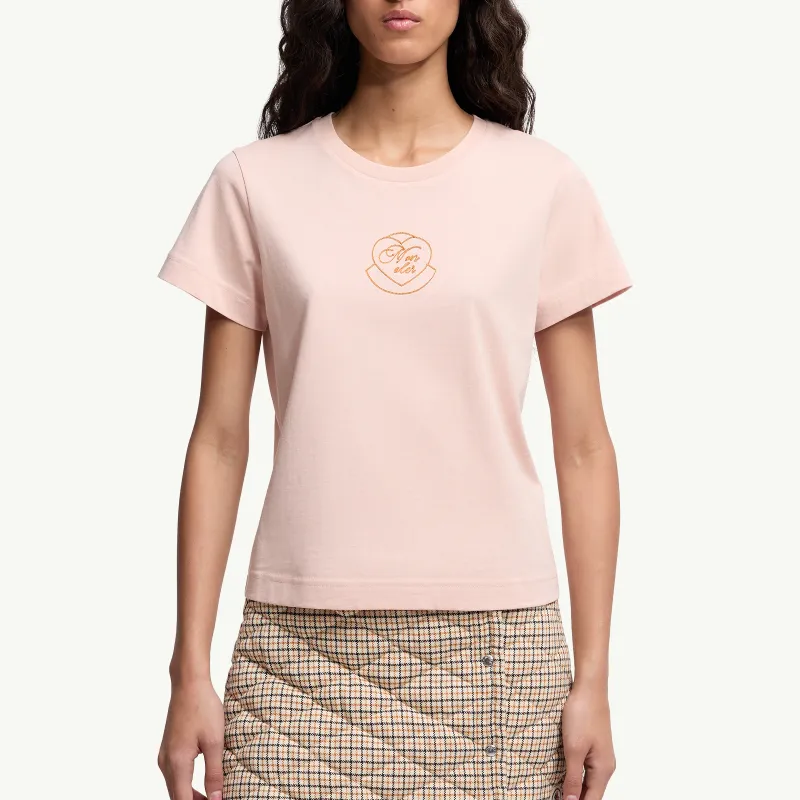 Moncler T Shirts Women's Light Pink-3