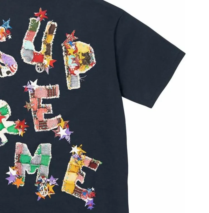 Supreme Patchwork Tee Navy XL - POIZON