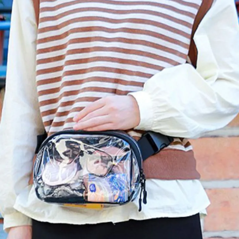 TINYAT PVC Fanny Pack Unisex Transparent-4