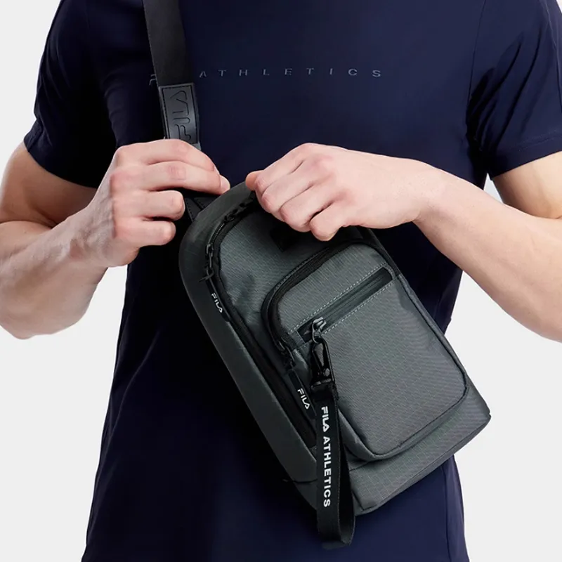 FILA Fabric Sling Bag Regular Men's Black-4