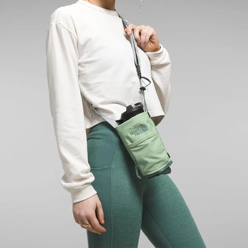 THE NORTH FACE Recycled Nylon Portable Crossbody Bag, Shoulder Bag Regular Unisex Mist Gray Green-4