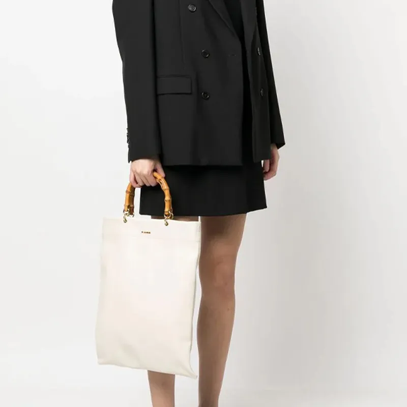 JIL SANDER Calfskin Crossbody One Shoulder Handbag Women's White-4