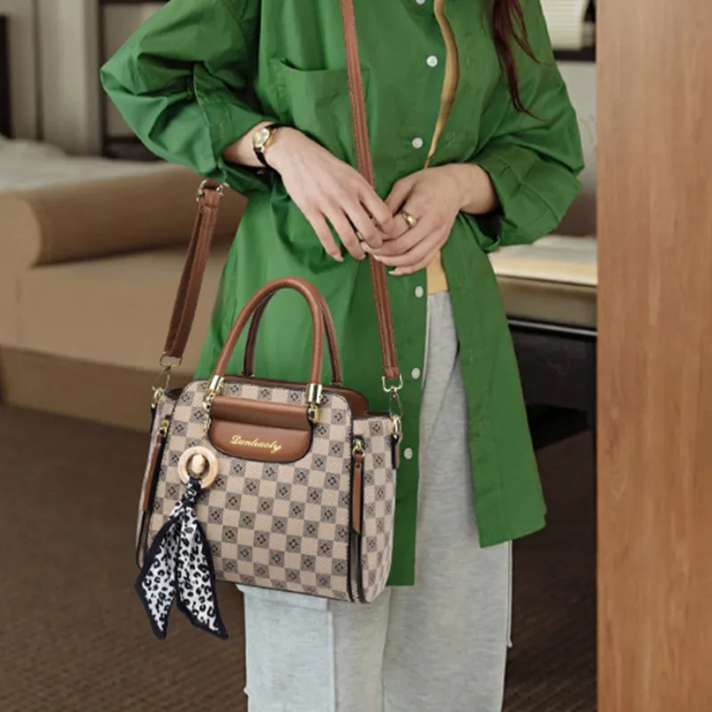Weymond PU One Shoulder Handbags Regular Women's Coffee/Khaki/Coffee & Red/Coffee & Khaki-5