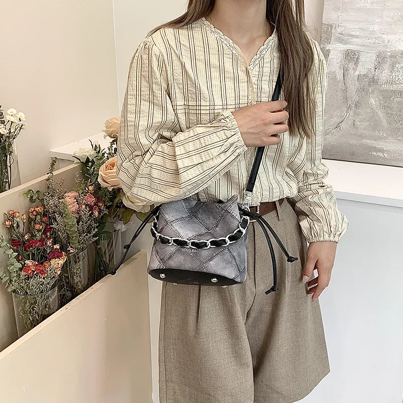 Morellybear PU Shoulder Bag, Crossbody Bag, Handbag Women's Ecru/Silver Gray/Black/Blue-5