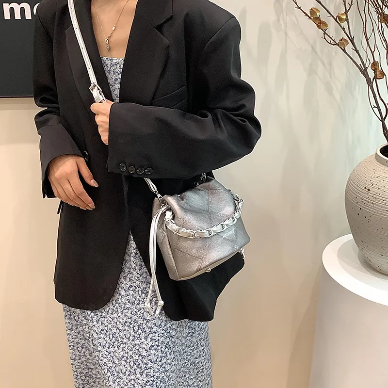 Morellybear PU Shoulder Bag, Crossbody Bag, Handbag Women's Ecru/Silver Gray/Black/Blue-3